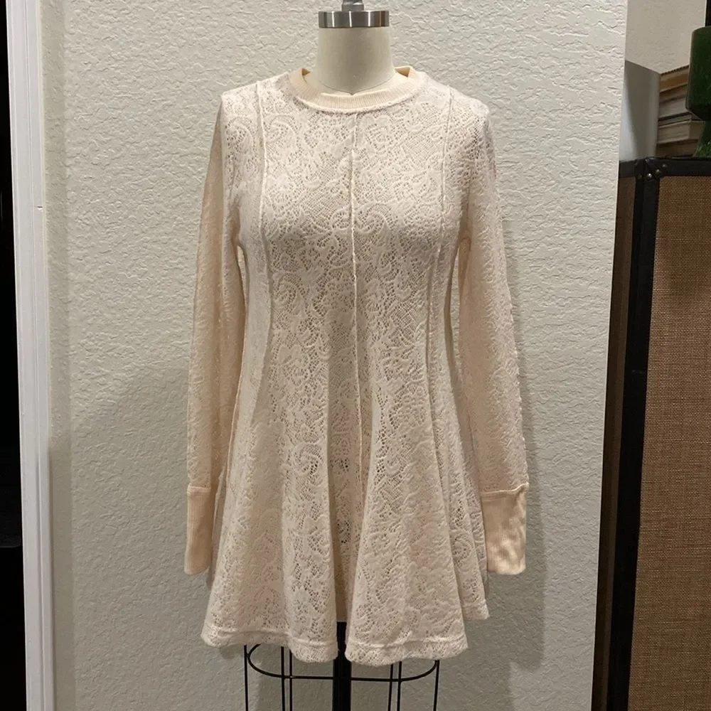 Free People‎ Coffee In The Morning Tunic Top Sz small nwot